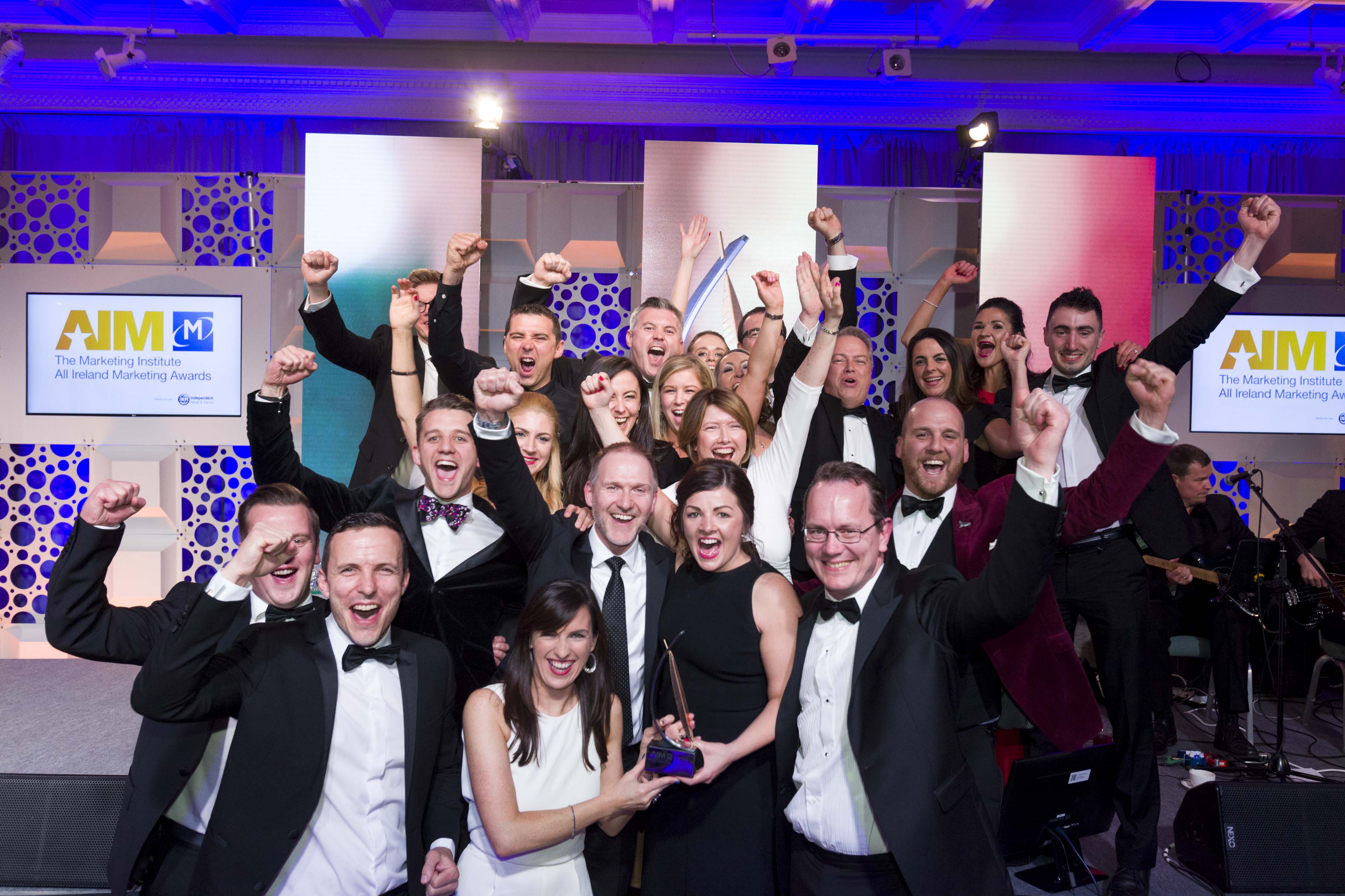 Cera Ward, Google (sponsor of the Marketing Team of the Year Award), with award winners, AIB