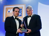 Geoff Lyons, Irish Independent (sponsor of the All Ireland Marketing Champion Award), with award winner Denis O’Brien.