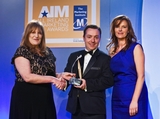 Grainne Rothery, Marketing Age (sponsor of the Sponsorship Management Award) with award winners Jonnie Cahill and Jill Keene, O2 Ireland