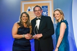 Rhona Bradshaw, UPC (sponsor of the e-Marketing Award) with award winners Brian Harte and Sarah Fitzpatrick, Tourism Ireland